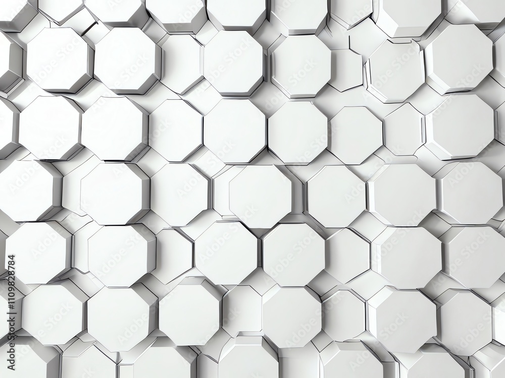 Fototapeta premium Abstract White Octagon Pattern: Geometric Shapes Background