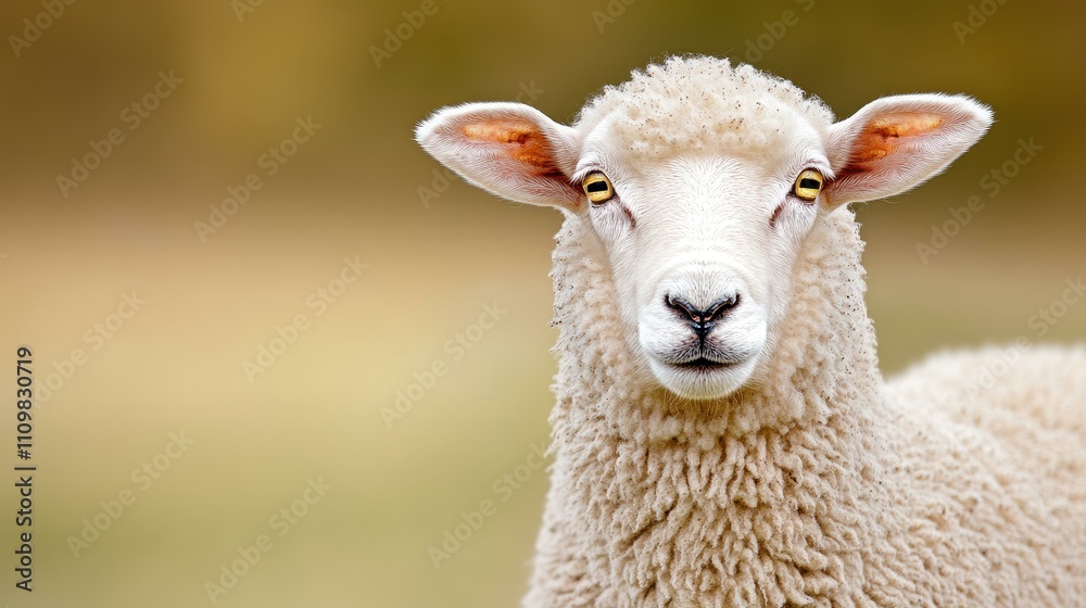 A vibrant closeup of a healthy sheep showcasing its wool on a soft, blurred backdrop, emphasizing its texture. A vibrant closeup of a healthy sheep showcasing its wool on a soft, blurred backdrop, emphasizing its texture.