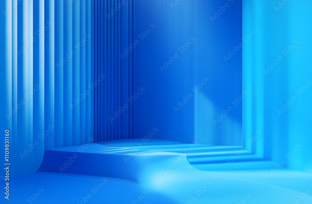 Abstract Blue Architectural Design Interior Space Abstract Blue Architectural Design Interior Space