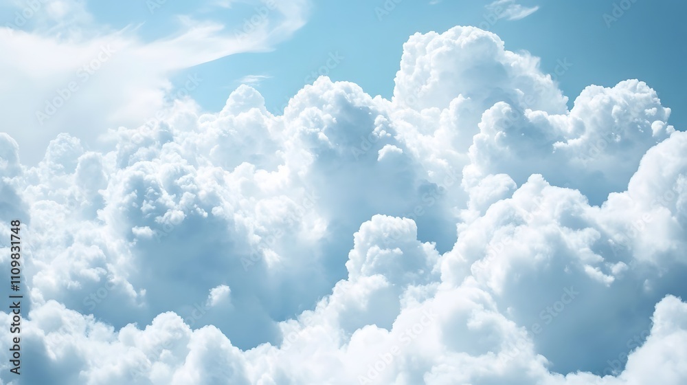 A vast expanse of fluffy white clouds fills the sky A vast expanse of fluffy white clouds fills the sky
