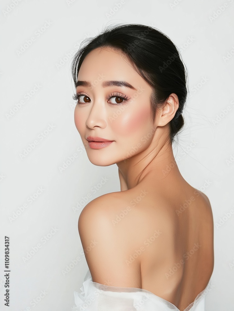 Urban portrait exquisite makeup of an asian woman in natural light Urban portrait exquisite makeup of an asian woman in natural light