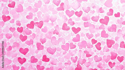 Wallpaper Mural Watercolor Pink Hearts Background Romantic Pattern Torontodigital.ca