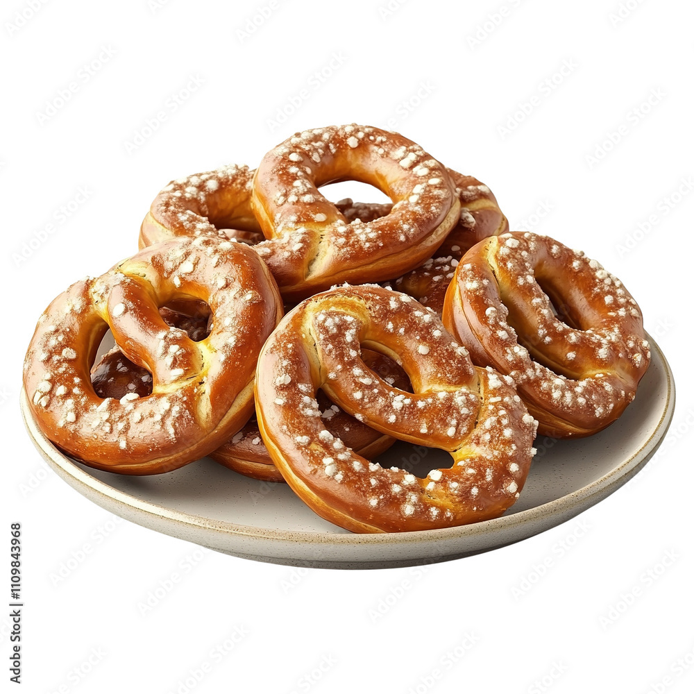 Plate of Freshly Baked Soft Pretzels