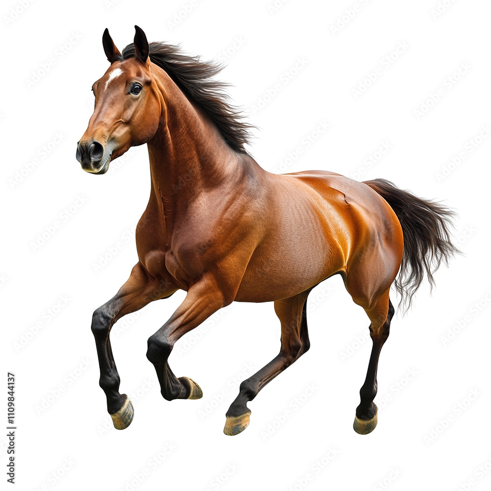 Fototapeta premium Majestic Brown Horse Galloping