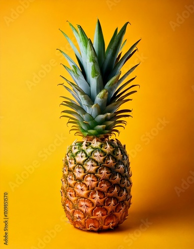 pineapple on a yellow backdrop