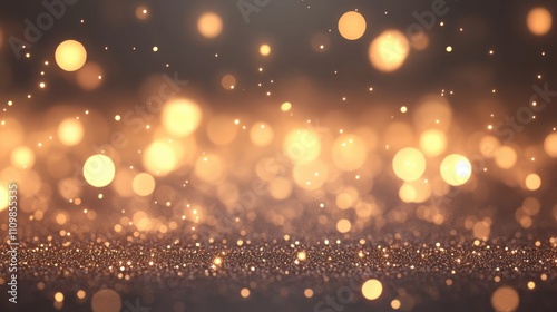Sparkling Background with Golden Bokeh Effect for Festive Themes