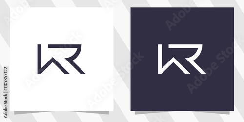 letter wr rw logo design