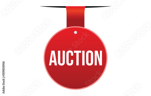 Auction banner design. Auction icon. Flat style vector illustration.