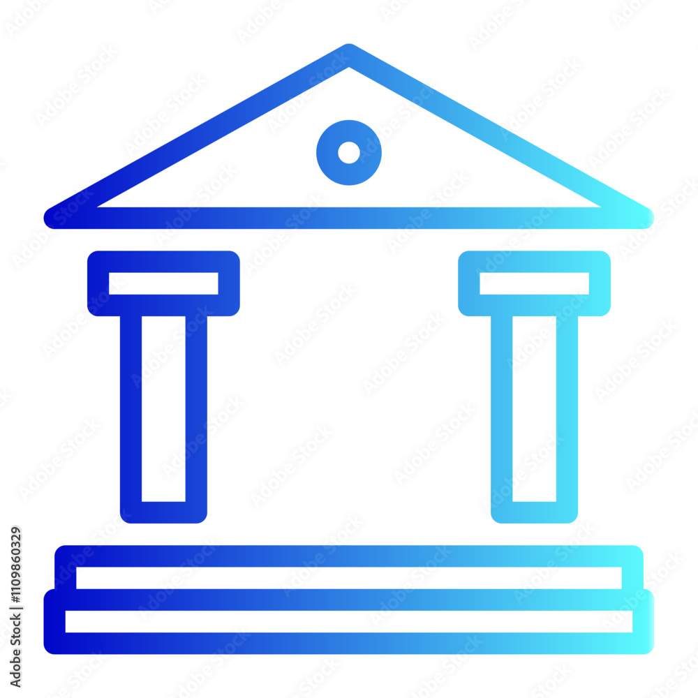 Bank icon. Historic building with columns symbol. University sign. Vector illustration Bank icon. Historic building with columns symbol. University sign. Vector illustration