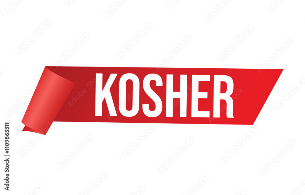 Kosher banner design. Kosher icon. Flat style vector illustration.