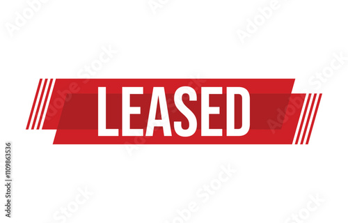 Leased red vector banner illustration isolated on white background