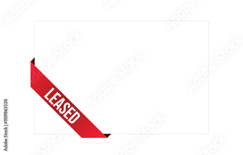 Leased red vector banner illustration isolated on white background