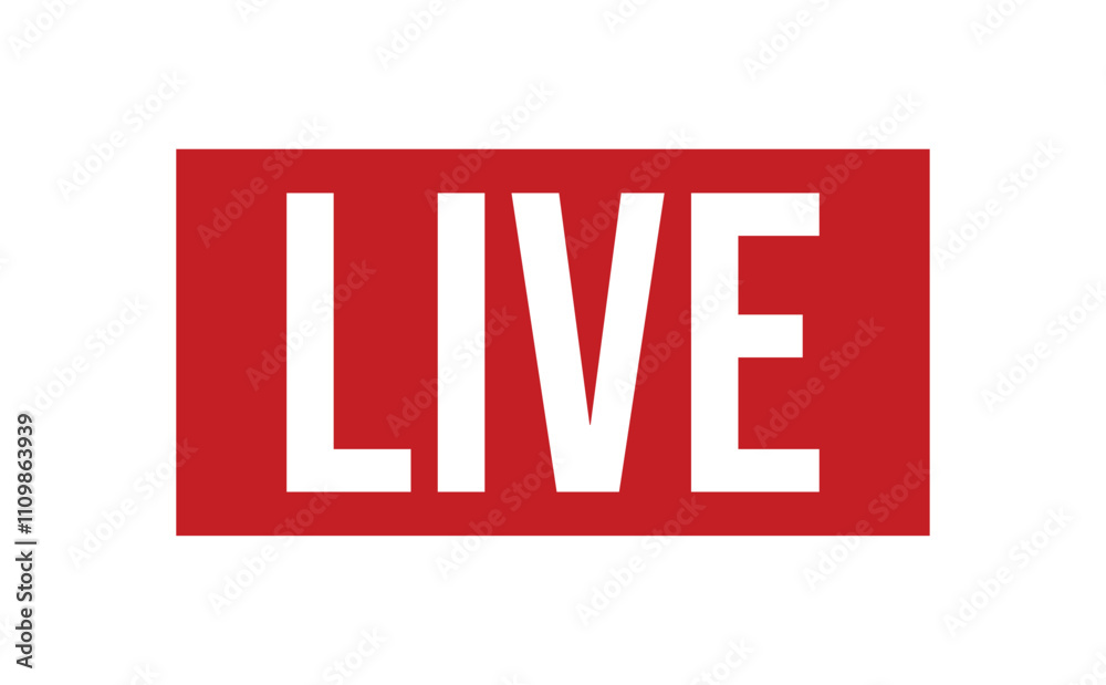 Fototapeta premium LIVE rubber stamp vector illustration on white background