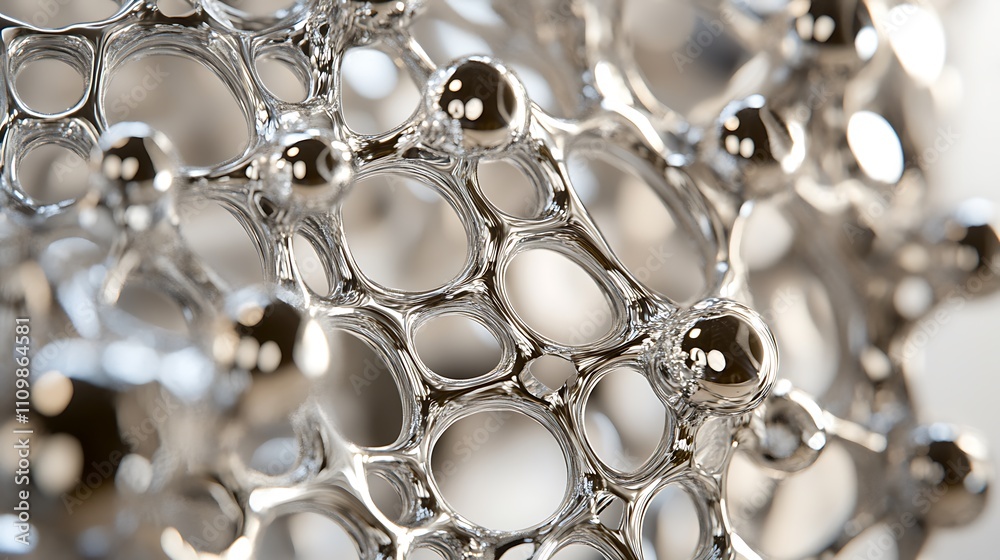 Abstract metallic lattice structure close-up. Abstract metallic lattice structure close-up.