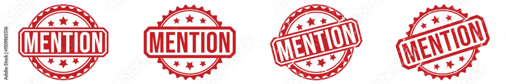 MENTION red rubber stamp vector design.