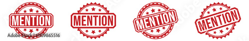 MENTION red rubber stamp vector design.