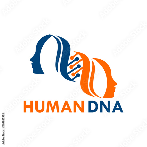 Human DNA desain logo template illustration