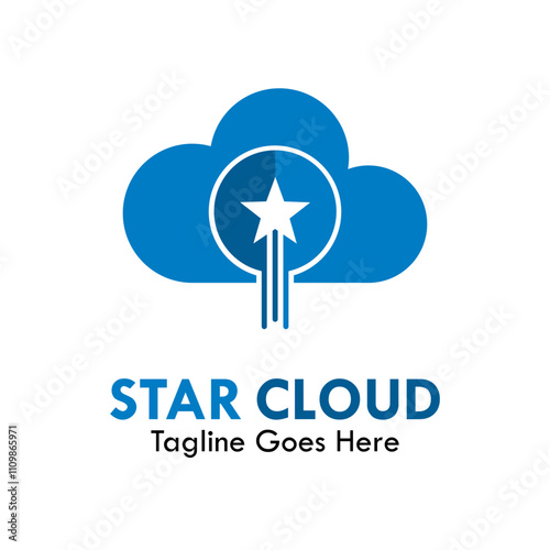 Star cloud design logo template illustration