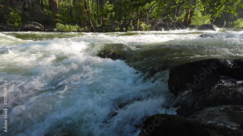 Wallpaper Mural River Rapids in the Merced River as it runs through Yosemite National Park in California. Slow Motion. Torontodigital.ca