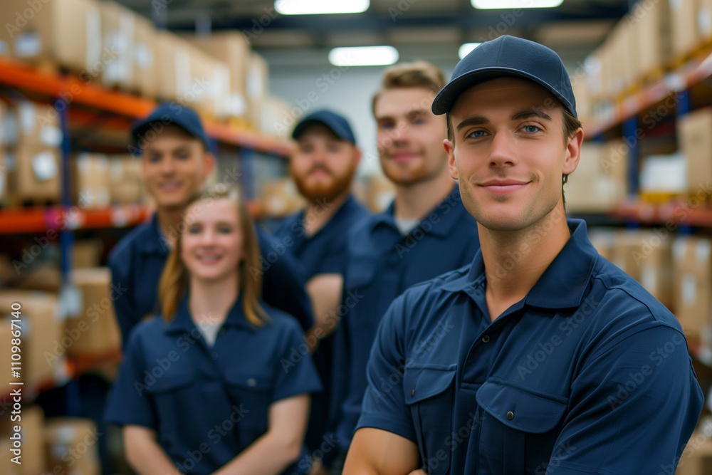 Photography of a USA team of workers from a transport agency at their workplace. Photography of a USA team of workers from a transport agency at their workplace.