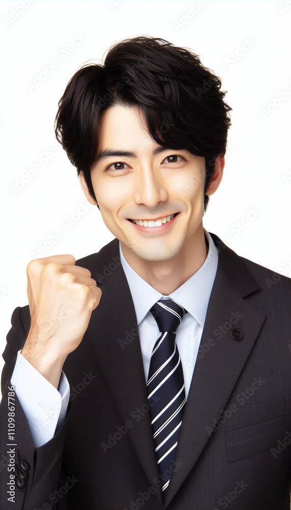 People material - image of a nice young businessman posing with guts 人物素材ーガッツポーズしてる若い男性会社員サラリーマン風イメージ People material - image of a nice young businessman posing with guts 人物素材ーガッツポーズしてる若い男性会社員サラリーマン風イメージ