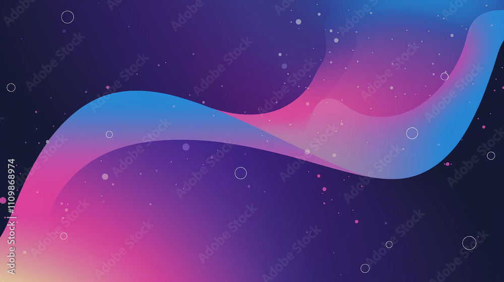 Fototapeta premium Abstract Gradient Waveform with Scattered Particles