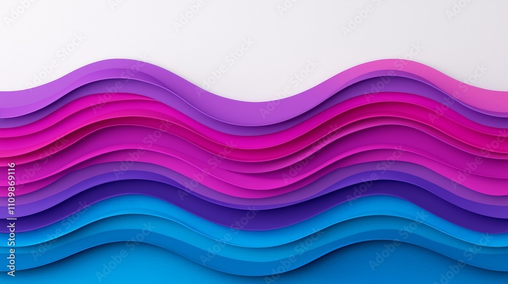 Abstract wavy layers of pink, purple, and blue. Abstract wavy layers of pink, purple, and blue.