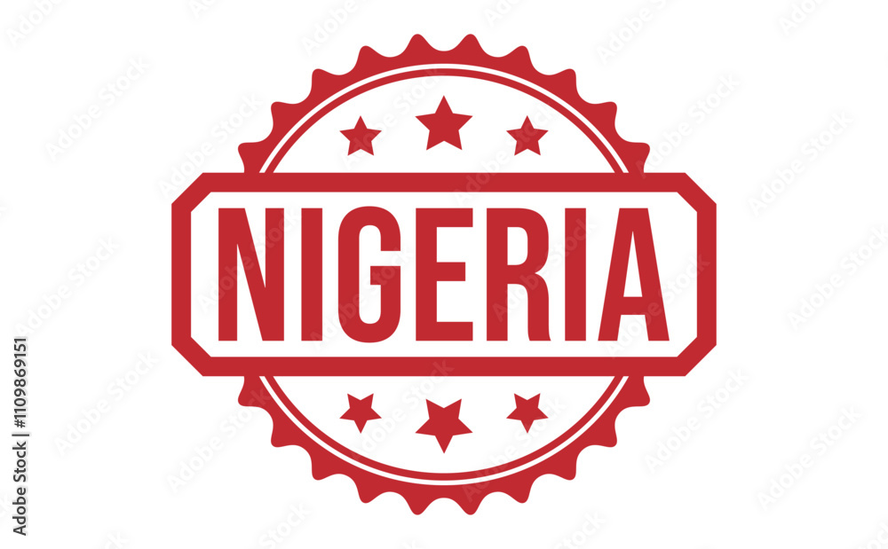 Obraz premium NIGERIA rubber stamp on white background. NIGERIA Stamp.