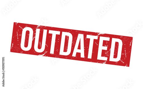 OUTDATED rubber stamp on white background. OUTDATED Stamp.