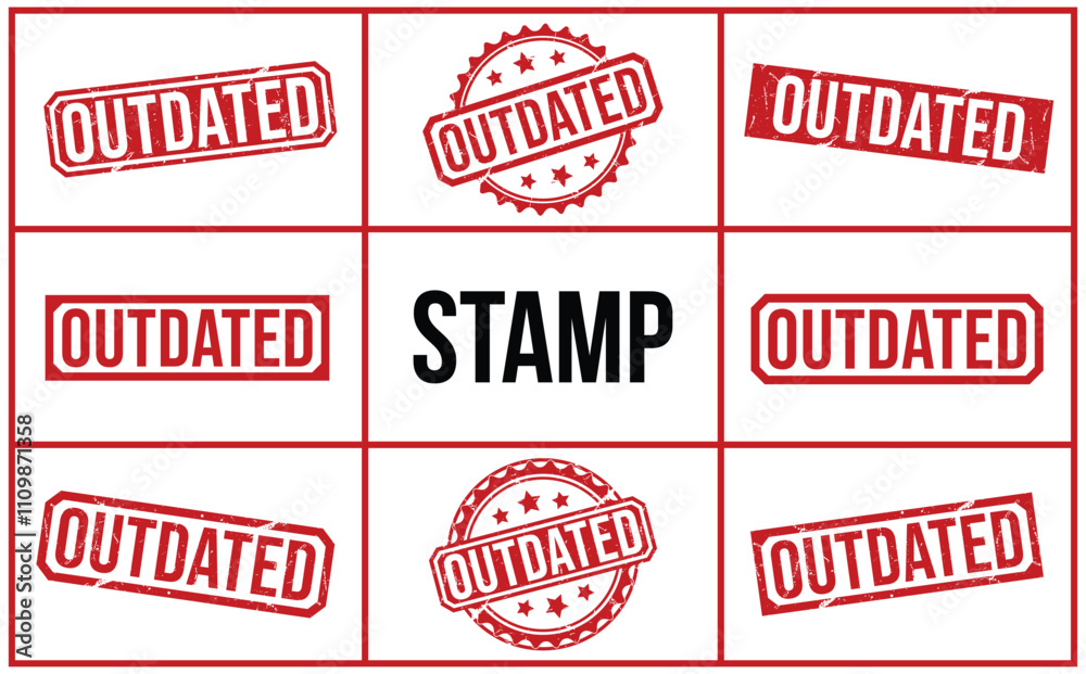 OUTDATED rubber stamp on white background. OUTDATED Stamp. OUTDATED rubber stamp on white background. OUTDATED Stamp.