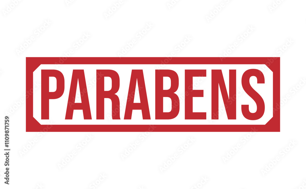 PARABENS Red rubber stamp on white background. PARABENS stamp sign. PARABENS stamp. PARABENS Red rubber stamp on white background. PARABENS stamp sign. PARABENS stamp.