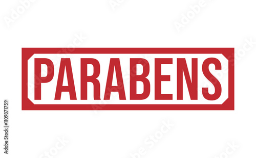 PARABENS Red rubber stamp on white background. PARABENS stamp sign. PARABENS stamp.