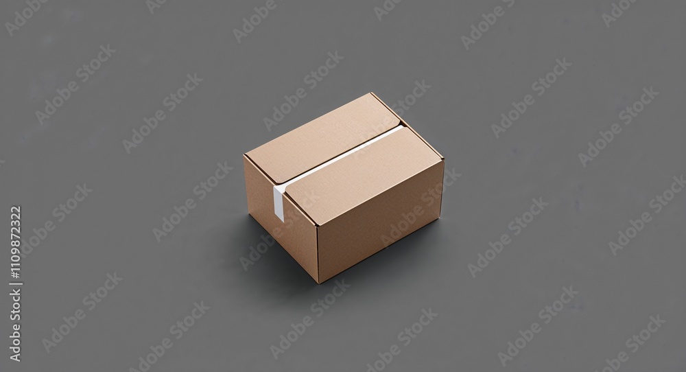 Cardboard Box on Gray background design Cardboard Box on Gray background design