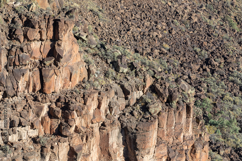 Obraz premium Cliffs Adjacent to the Rio Grande River Gorge Bridge near Taos, New Mexico, United States