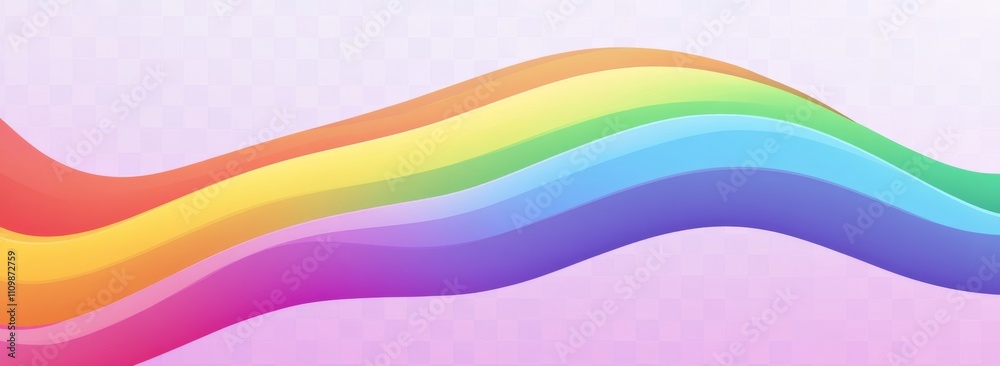 Rainbow wavy line vector illustration with a gradient color effect, symbolizing Pride Month, LGBTQ+ pride, and modern design, featuring a curved rainbow ribbon on a transparent background. Rainbow wavy line vector illustration with a gradient color effect, symbolizing Pride Month, LGBTQ+ pride, and modern design, featuring a curved rainbow ribbon on a transparent background.