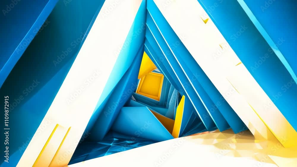 Animation Using Triangles Dynamic Geometric Animation with Blue and Yellow Triangles Stock Video ...