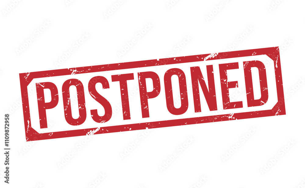 Fototapeta premium POSTPONED rubber stamp vector illustration on white background