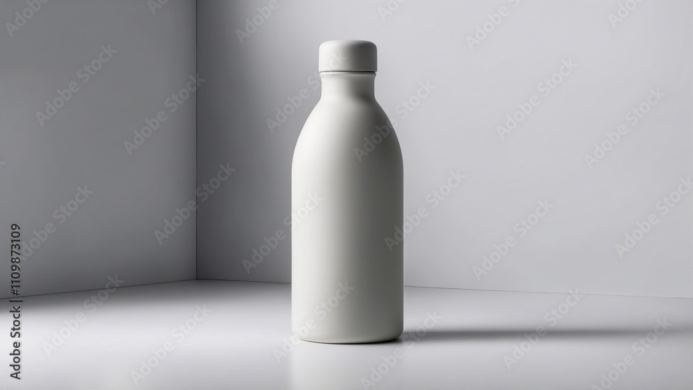 Sleek Plain White Bottle Mockup for Product Design Sleek Plain White Bottle Mockup for Product Design