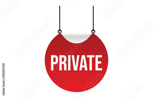 private banner design. private icon. Flat style vector illustration.