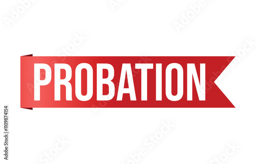 Probation red vector banner illustration isolated on white background