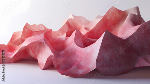 Wallpaper Mural A richly textured composition of sculptural shapes made from folded, crinkled paper. Sculptural. Illustration Torontodigital.ca