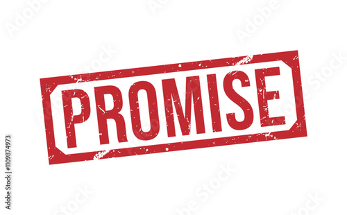 PROMISE red rubber stamp vector design.