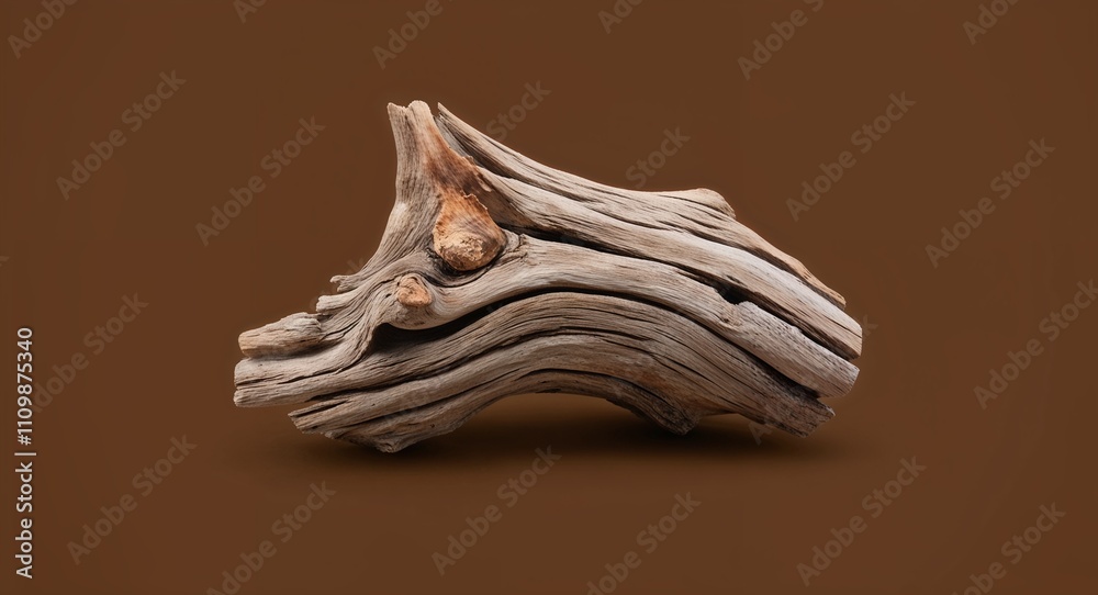 Driftwood Piece on Brown background design Driftwood Piece on Brown background design