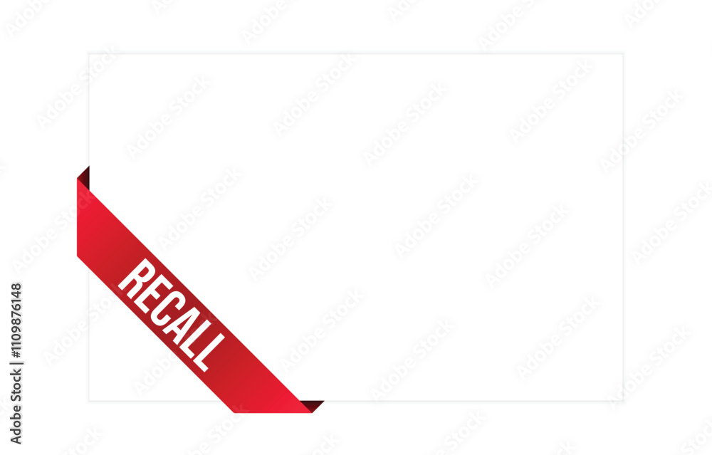 Recall Vector banner ribbon design Recall Vector banner ribbon design