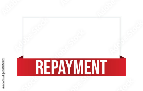 Repayment red vector banner illustration isolated on white background