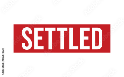 SETTLED red rubber stamp vector design.