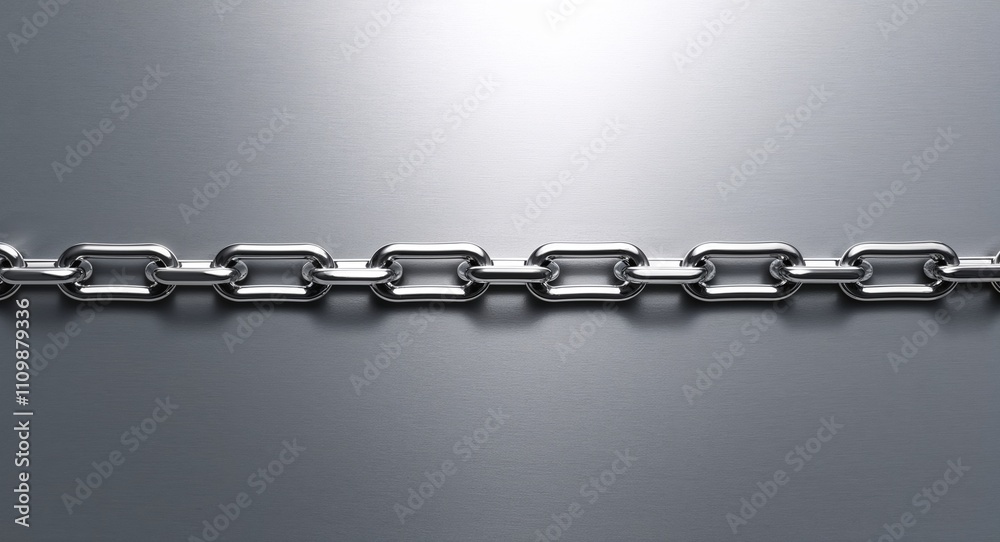 Obraz premium Metal Chain on Silver background design