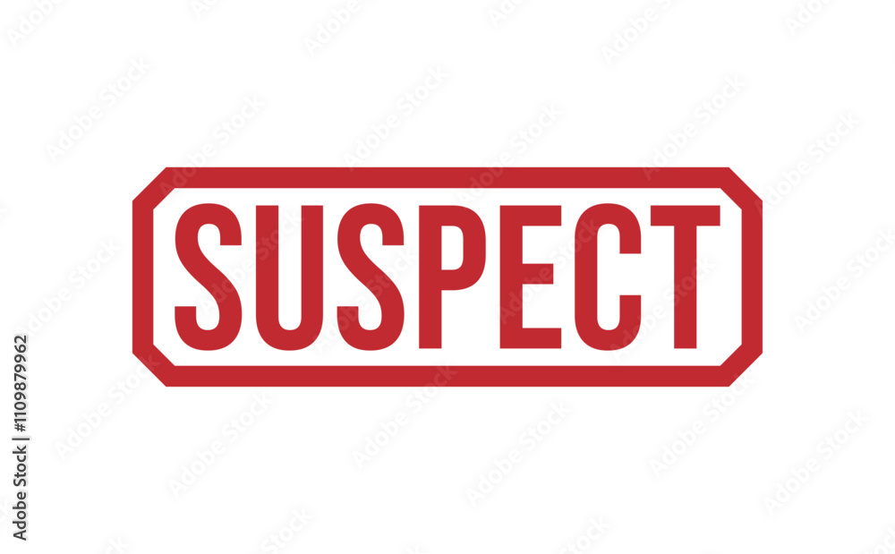 SUSPECT Red rubber stamp on white background. SUSPECT stamp sign. SUSPECT stamp. SUSPECT Red rubber stamp on white background. SUSPECT stamp sign. SUSPECT stamp.