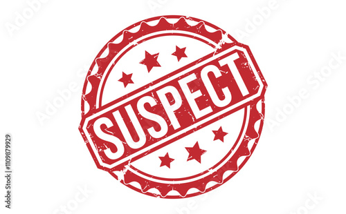 SUSPECT Red rubber stamp on white background. SUSPECT stamp sign. SUSPECT stamp.