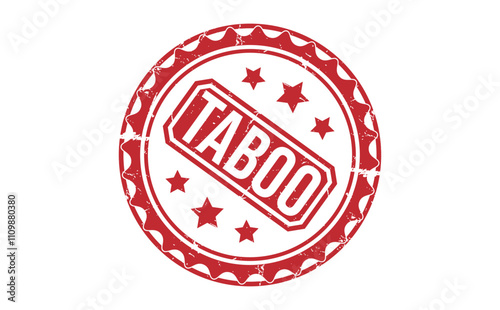 TABOO rubber stamp on white background. TABOO Stamp.